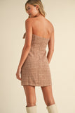 VESTIDO STRAPLESS TWEED MOÑO