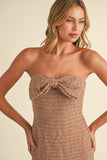 VESTIDO STRAPLESS TWEED MOÑO