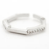 ANILLO  RODIO GOLDEN HEXAGONO