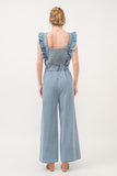JUMPSUIT RUFFLED DENIM