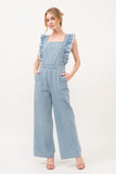 JUMPSUIT RUFFLED DENIM