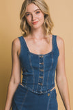 BLUSA CORSET ABOTONADO MEZCLILLA