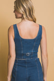 BLUSA CORSET ABOTONADO MEZCLILLA