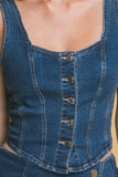 BLUSA CORSET ABOTONADO MEZCLILLA