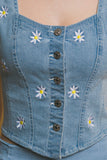 BLUSA CORSET DENIM FLORES