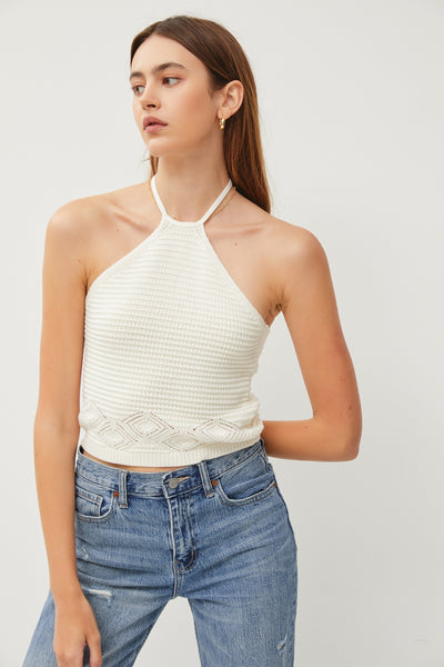 BLUSA HALTER TEJIDO