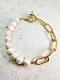 PULSERA MITAD BOLITAS Y ESLABONES