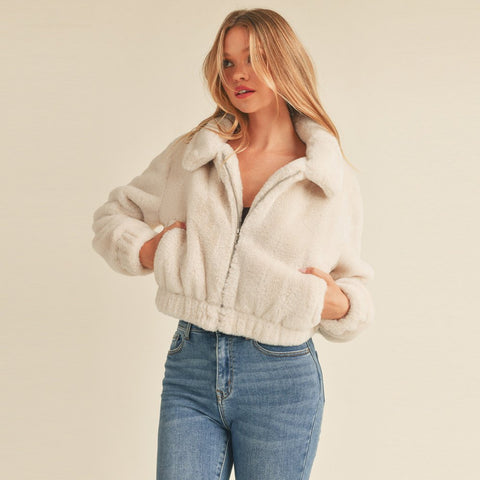 ABRIGO CORTO FUR ZIPPER