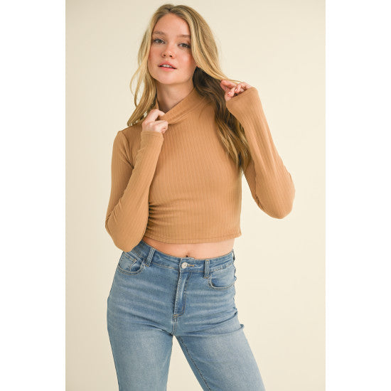 BLUSA CROP ACANALADA CUELLO