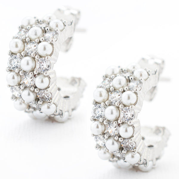 ARETE RODIO PERLITAS Y ZIRCONIAS