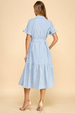 VESTIDO RAYADO SHIRT DRESS MAXI