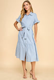 VESTIDO RAYADO SHIRT DRESS MAXI