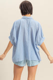 CAMISA ABOTONADA RAYAS MANGA CORTA