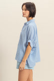 CAMISA ABOTONADA RAYAS MANGA CORTA