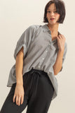 CAMISA ABOTONADA RAYAS MANGA CORTA