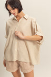 CAMISA ABOTONADA RAYAS MANGA CORTA
