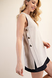 BLUSA TANK LARGA BOTONES