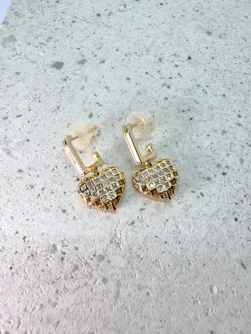ARETE CORAZÓN CUADRITOS ZIR