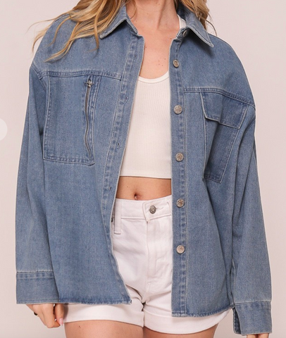 CHAMARRA SHIRT JACKET MEZCLILLA