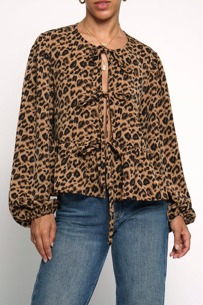 BLUSA LACED ANIMAL PRINT