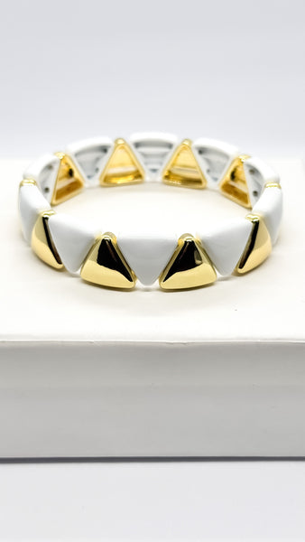 PULSERA TRIÁNGULOS BLANCOS