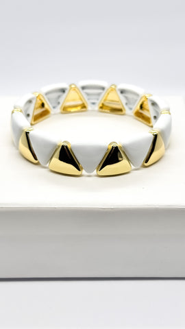 PULSERA TRIÁNGULOS BLANCOS