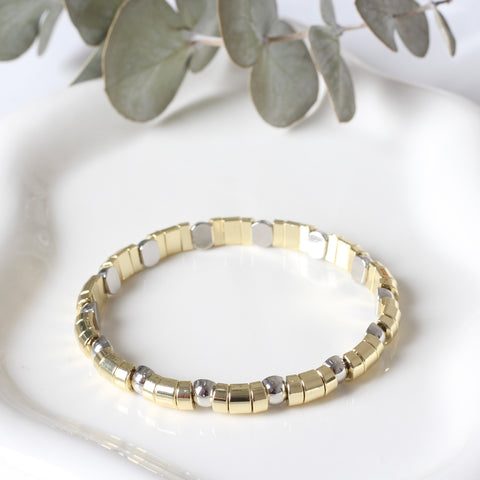 PULSERA BICOLOR SEPARADOR BOLITA