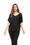BLUSA SATINADA DETALLE MANGAS
