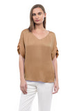 BLUSA SATINADA DETALLE MANGAS