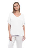 BLUSA SATINADA DETALLE MANGAS