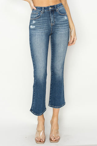 HIGH RISE CROP FLARE JEANS