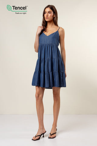 VESTIDO CORTO DEMIM CAPAS