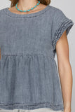 BLUSA DENIM MANGAS TRENZA