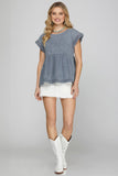 BLUSA DENIM MANGAS TRENZA