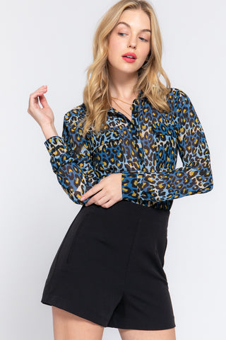 BLUSA ABOTONADA ANIMAL PRINT
