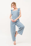 JUMPSUIT RUFFLED DENIM