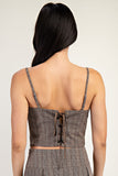 BLUSA CROP CUADROS